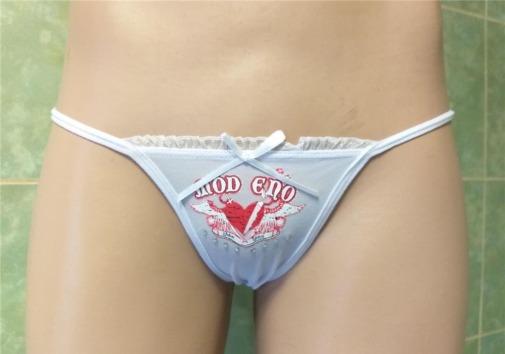 HOT! Chiloti tanga tentatie super mini albi plasa transparenti snur fete/femei marime XS/S (NOI)