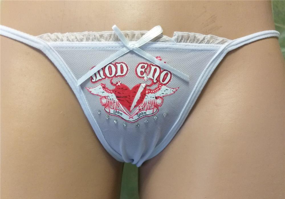 HOT! Chiloti tanga tentatie super mini albi plasa transparenti snur fete/femei marime XS/S (NOI)