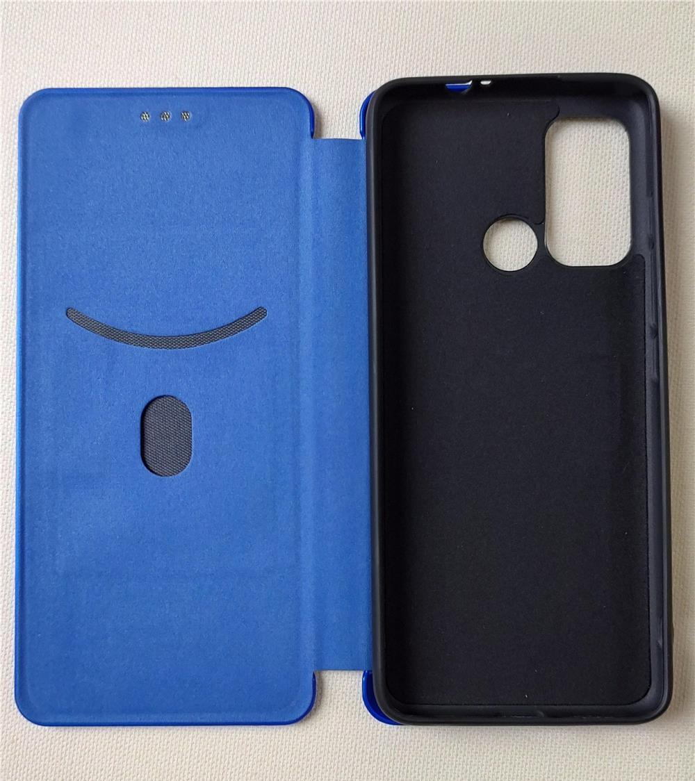 Husă flip-cover Motorola G60S, G60 si G40 Fusion - FIBRĂ DE CARBON