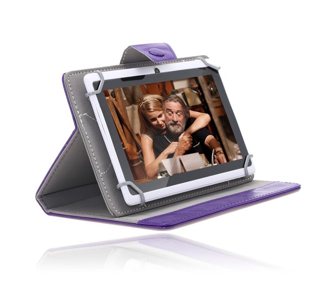 Husa Tableta MRG, 7 Inch Model X, Mov, Tip Mapa, Prindere 4 Cleme C90