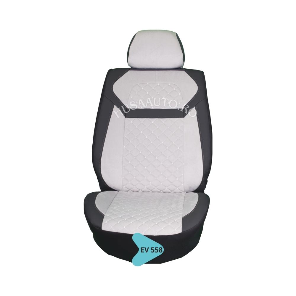 Huse Auto Material Tip Alcantara + Piele Ecologica EV -husa cotiera cadou-