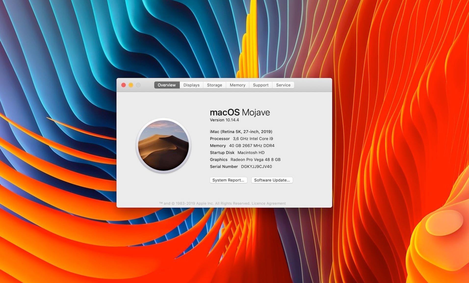 iMac 27" 5K 2019 - 40 GB Ram / i9 / SSD 512 / Pro Vega 48