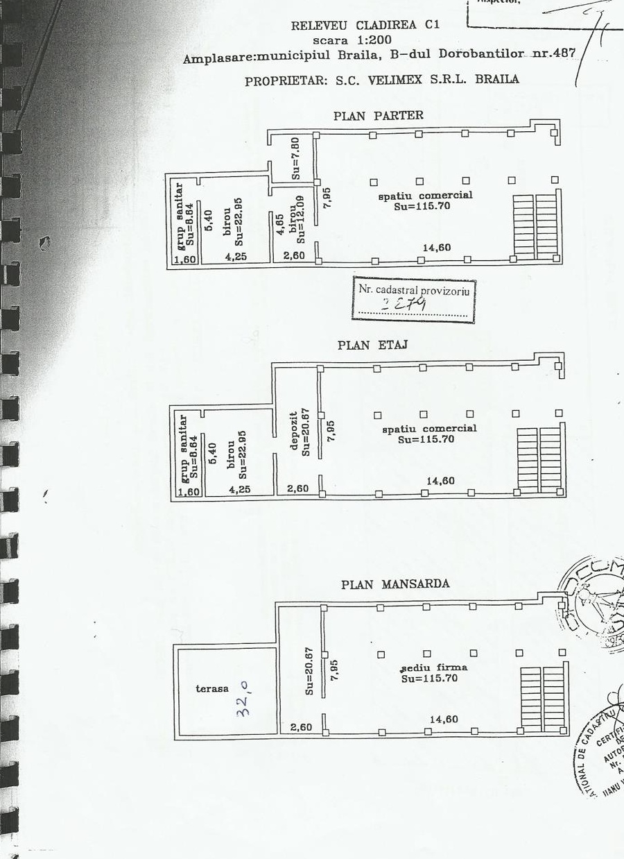Inchiriere spatiu comercial + teren Braila ultracentral . VANZARE .