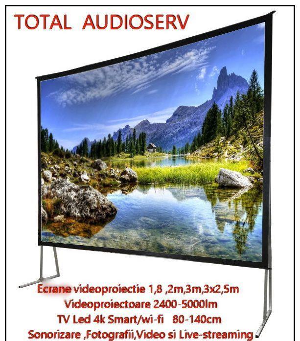 Inchiriere Videoproiectoare si ecrane de proiectie,TV LED/ECRAN LED FULLHD 4,5x2,5m/sonorizare