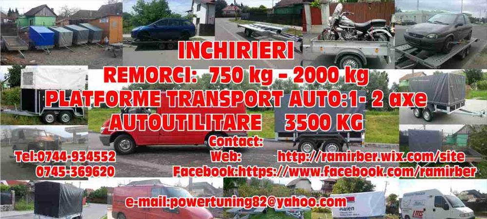 Inchirieri inchiriez remorci si Platforme transport auto remorca