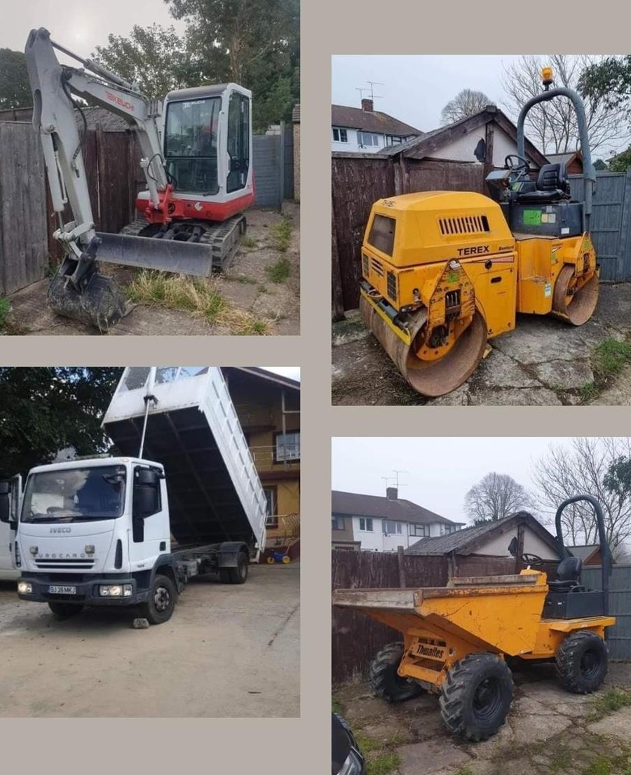 Închiriez Excavator 3t ,  Cilindru compactor 3t, Dumper 3t  sau execut lucrări.Avem și alte utilaje.