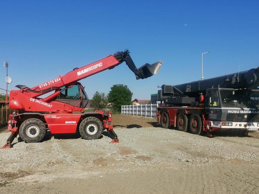 Închiriez Manitou Rotativ 21 metri cu Furci Cupă Macara Timișoara