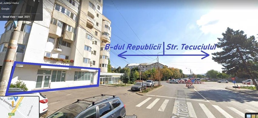 Închiriez spațiu comercial în Bârlad, str. Republicii nr. 1, ideal pentru Cabinet medical / Birouri