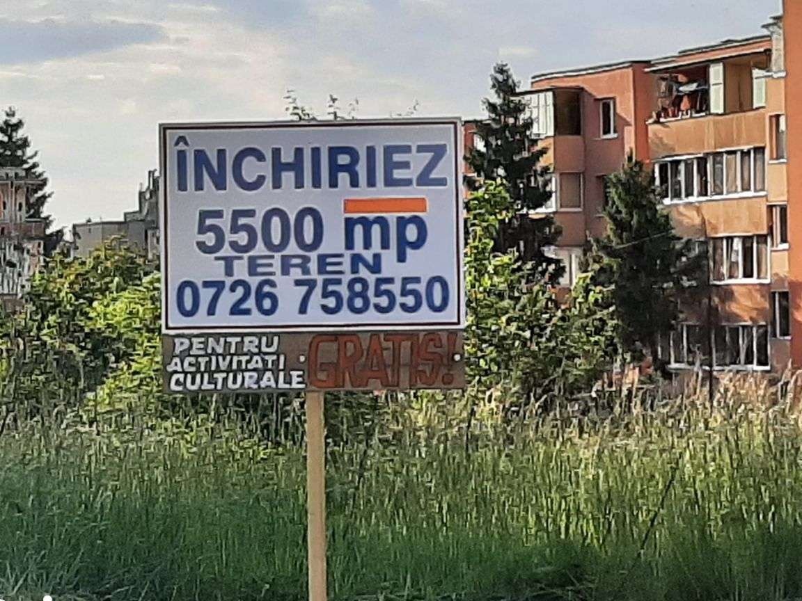 Inchiriez teren , langa City Mall, GRATIS- pentru activitati culturale