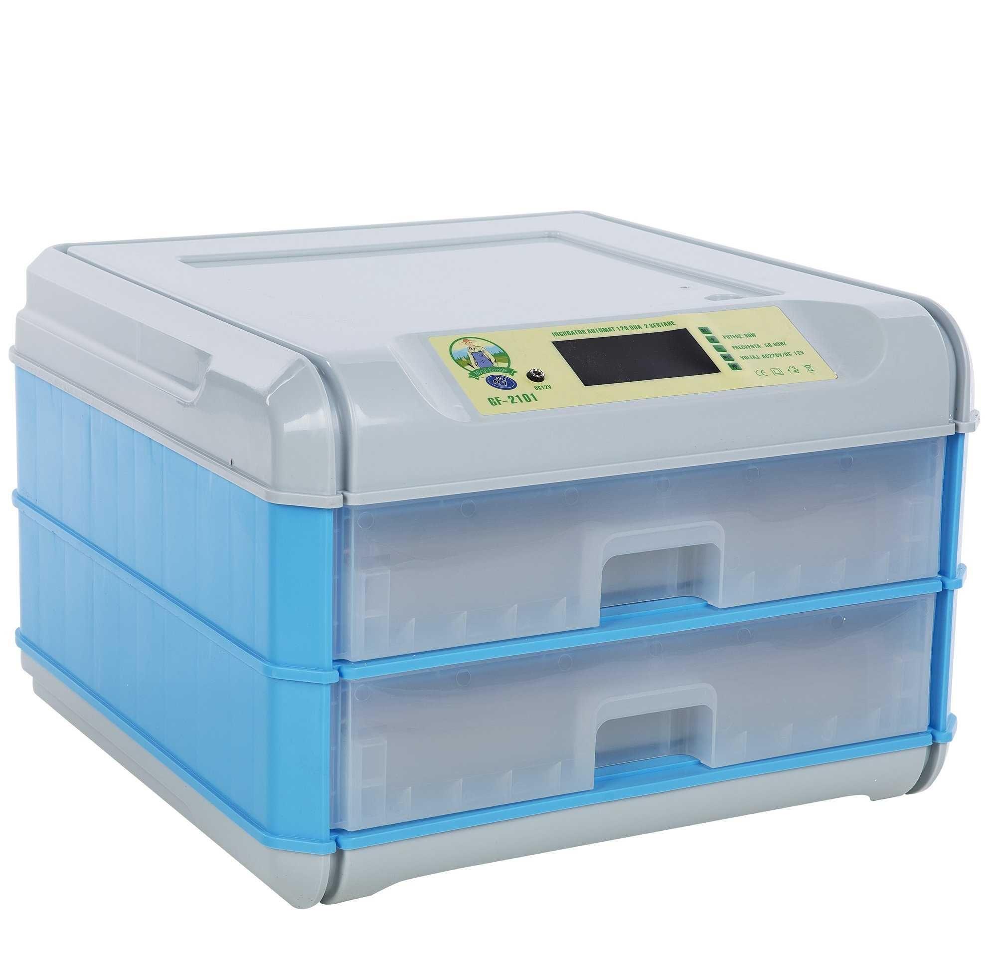 Incubator 128 oua gaina automat, cu 2 sertare, Micul Fermier Garantie