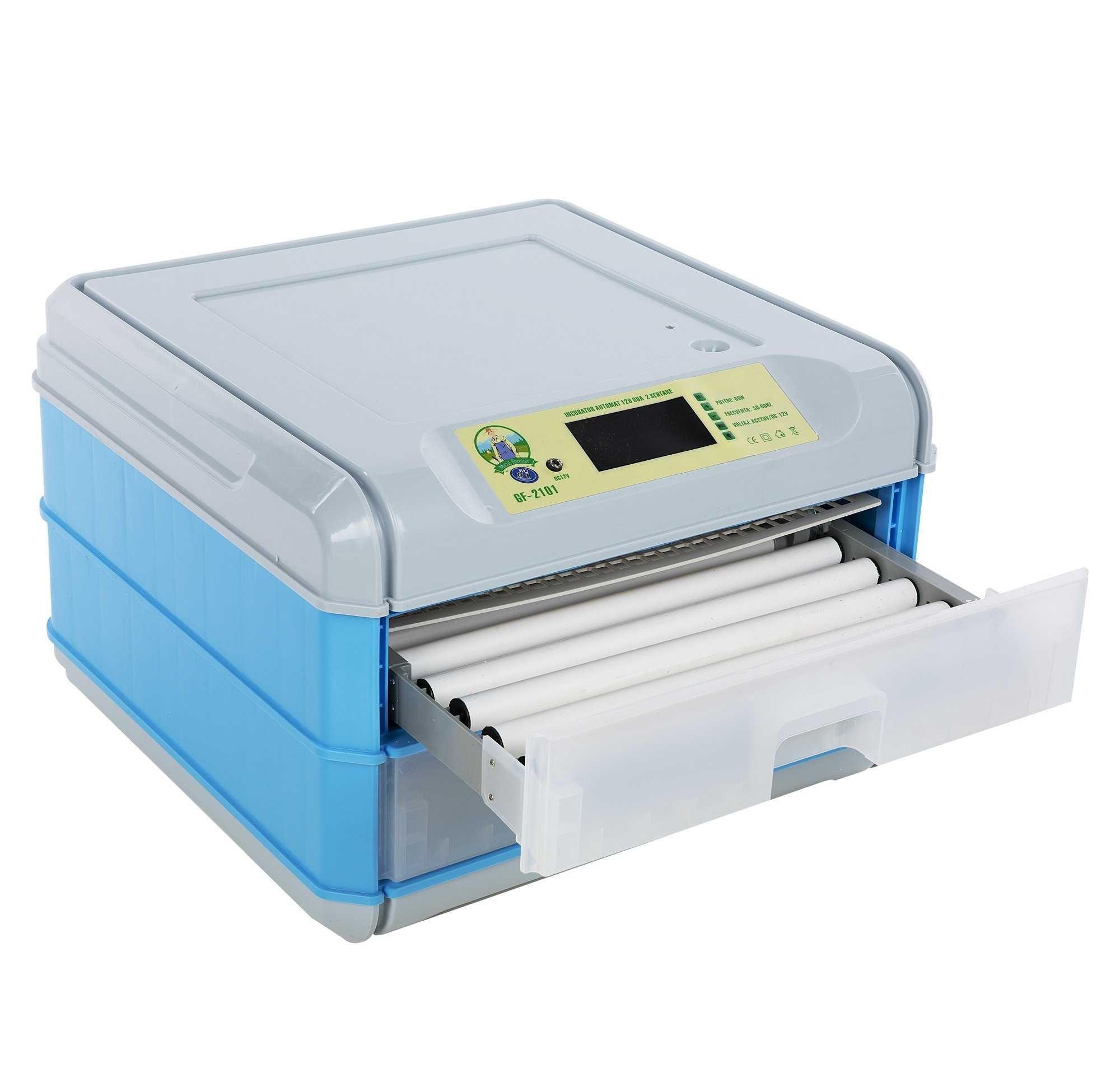 Incubator 128 oua gaina automat, cu 2 sertare, Micul Fermier Garantie