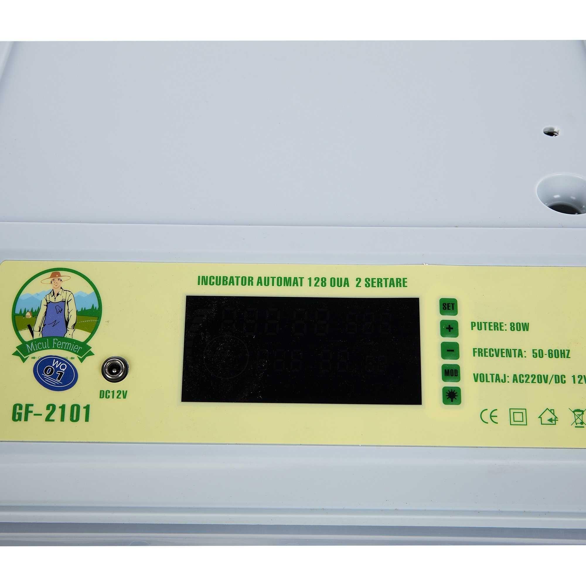 Incubator 128 oua gaina automat, cu 2 sertare, Micul Fermier Garantie