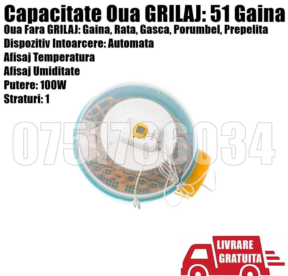Incubator Clocitoare 51 Oua Intoarcere Automata LIVRARE GRATUITA