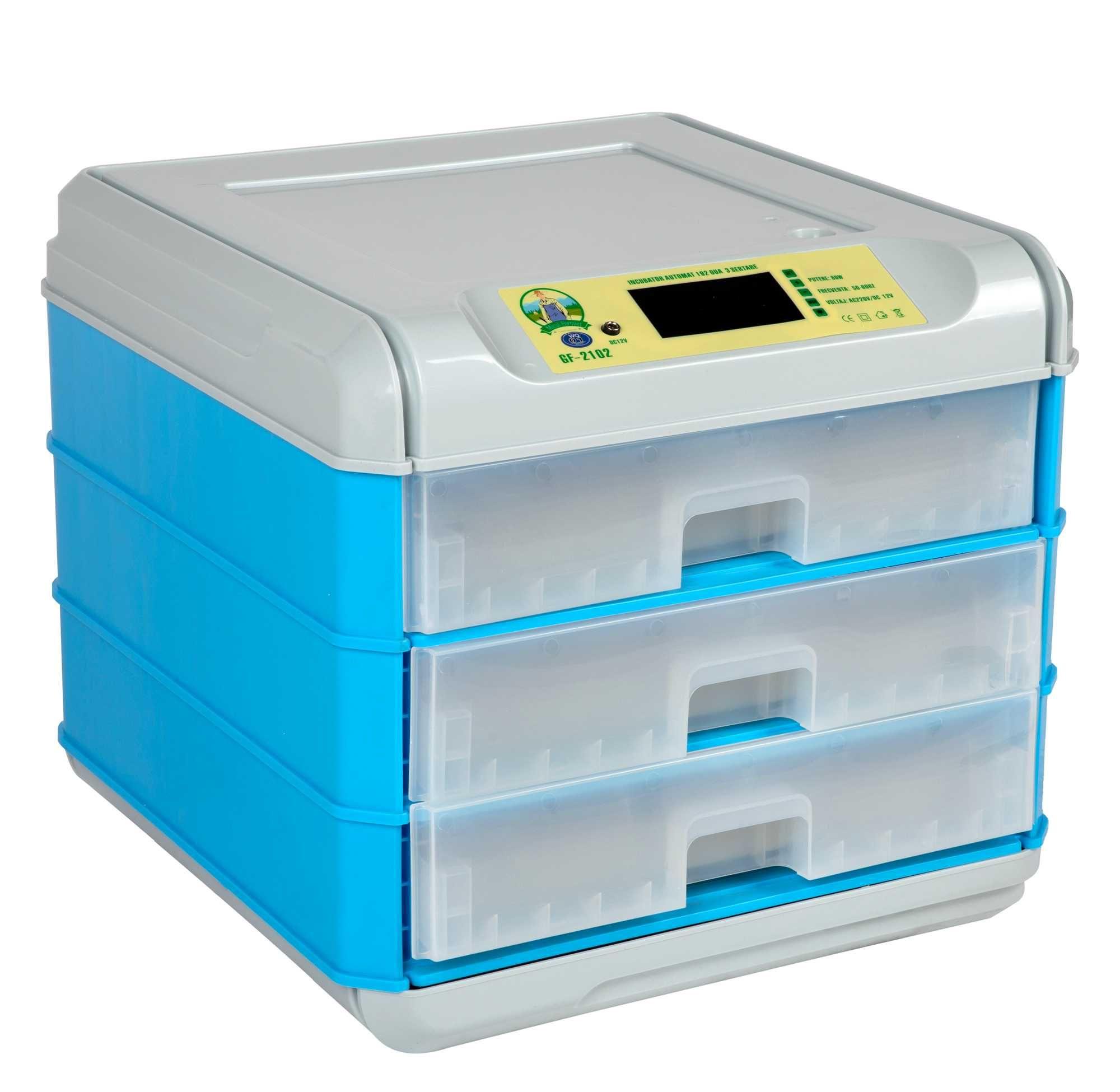 Incubator clocitoare automat, 192 oua,3 sertare, Micul Fermier GF-2102
