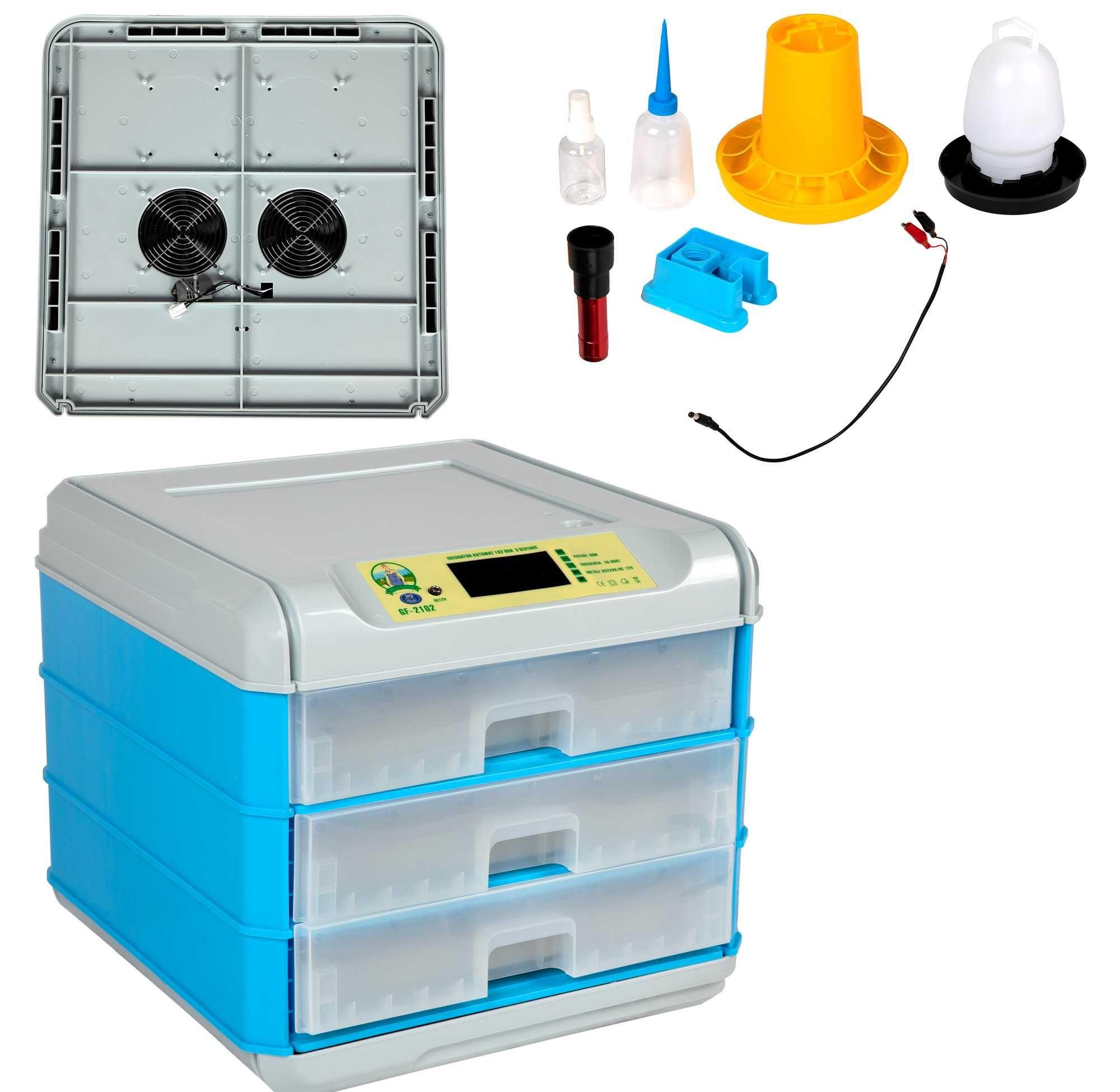 Incubator clocitoare automat, 192 oua,3 sertare, Micul Fermier GF-2102