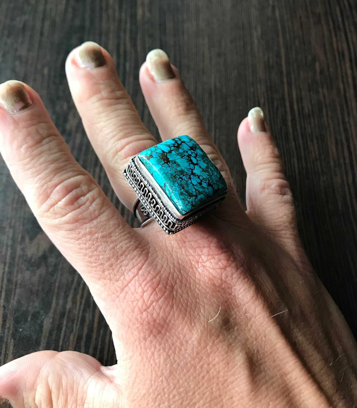 Inel Argint 925 Vintage cu Piatra Semipretioasa Turquoise