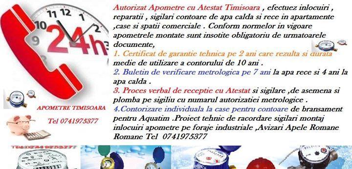 instalator autorizat montez sigilez contoare  apa [ apometre ] TIMISOARA