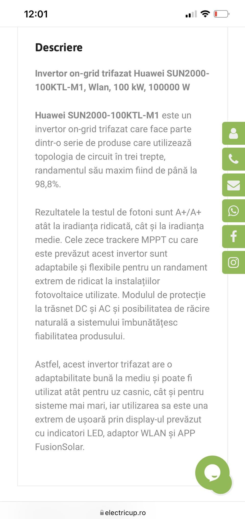 invertor HUAWEI SUN 2000-100KW
