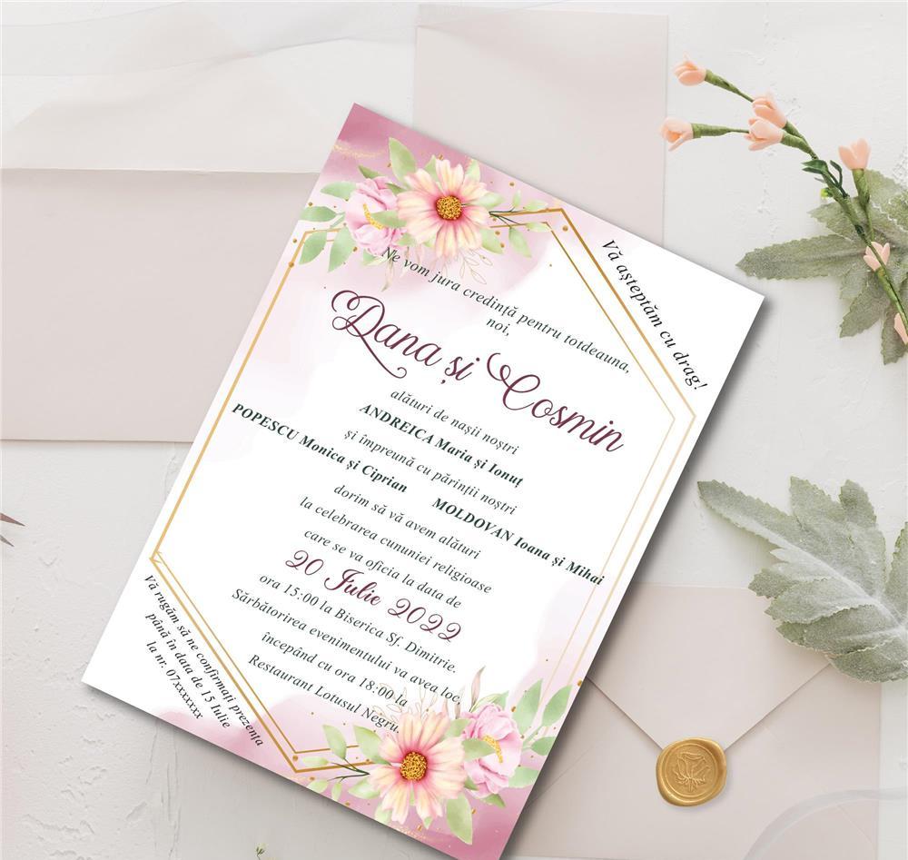 Invitatii nunta handmade cu sigiliu de ceara