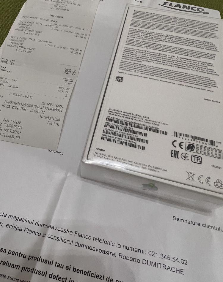 Iphone 12 Black 64gb Sigilat Factura Garantie