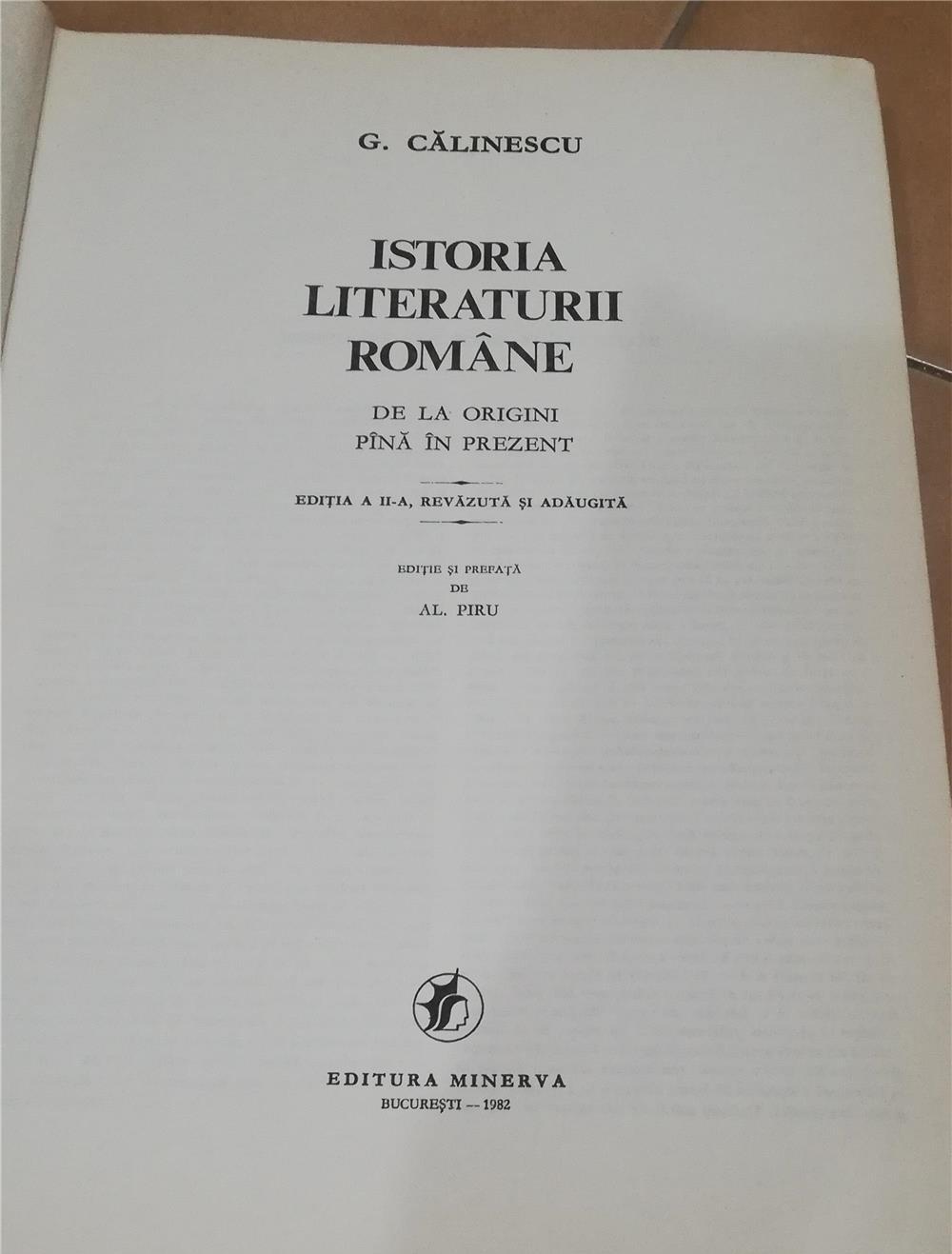 Istoria Literaturii Romane din trecut pana în prezent, G.Calinescu,'82