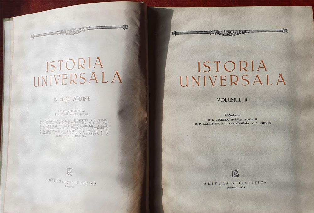 Istoria Universala 3 Volume Editura Stiintifica 1958-1960