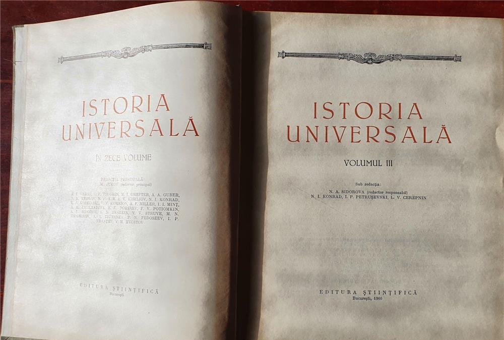 Istoria Universala 3 Volume Editura Stiintifica 1958-1960