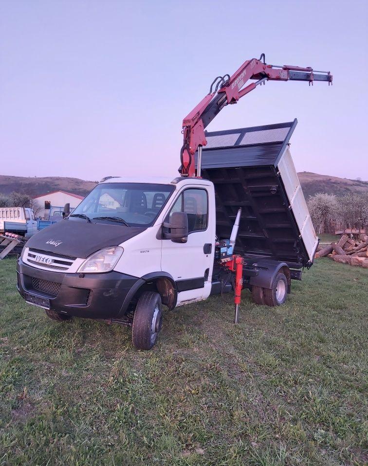 Iveco daily 65c15 basculabil și macara detarat 3.5t