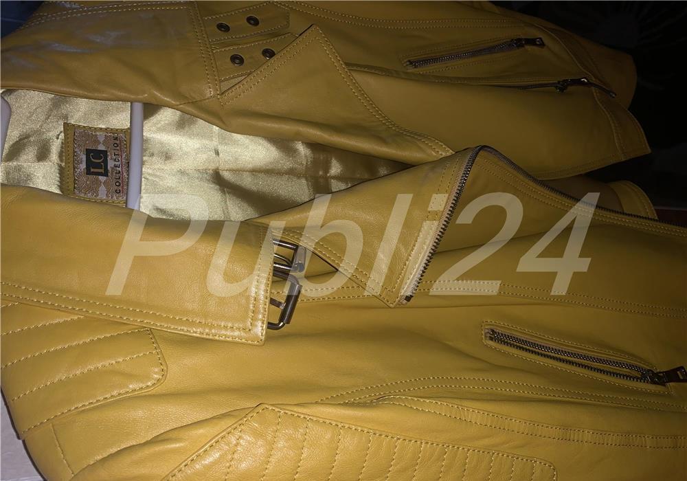 Jacheta biker Galbena piele naturala
