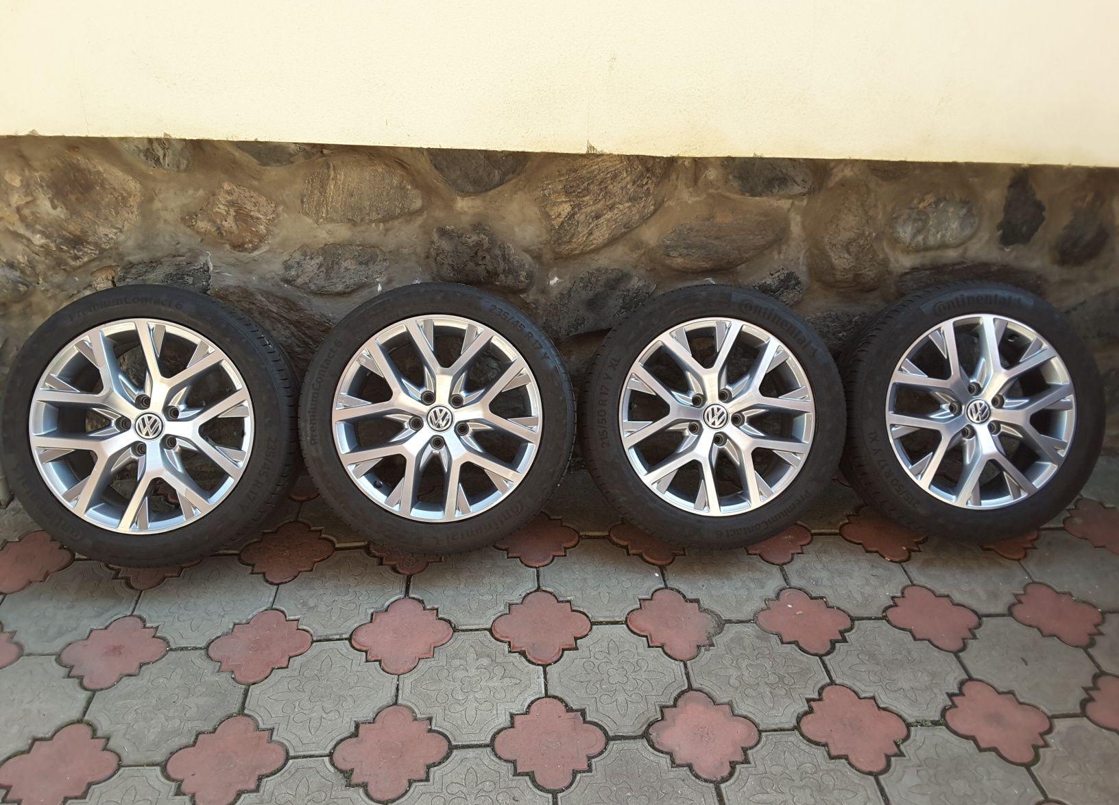 jante roti aliaj 17; 5x112;originale Vw Cross Touran+anvelope vara Noi