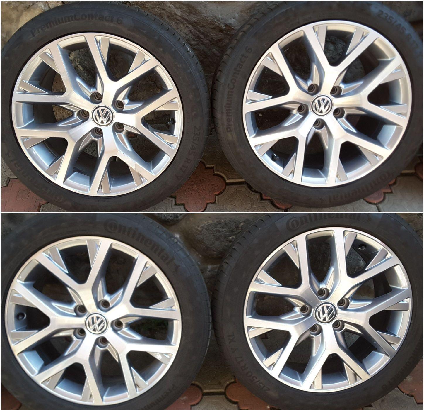 jante roti aliaj 17; 5x112;originale Vw Cross Touran+anvelope vara Noi