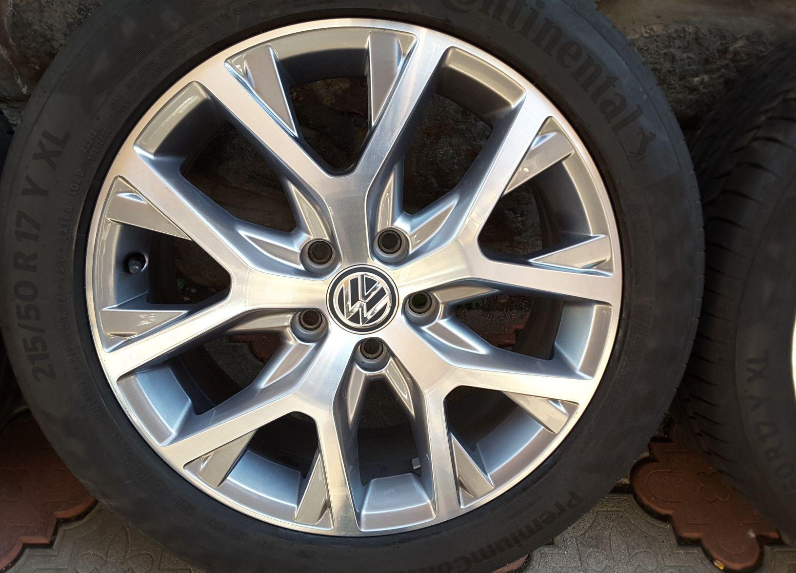 jante roti aliaj 17; 5x112;originale Vw Cross Touran+anvelope vara Noi