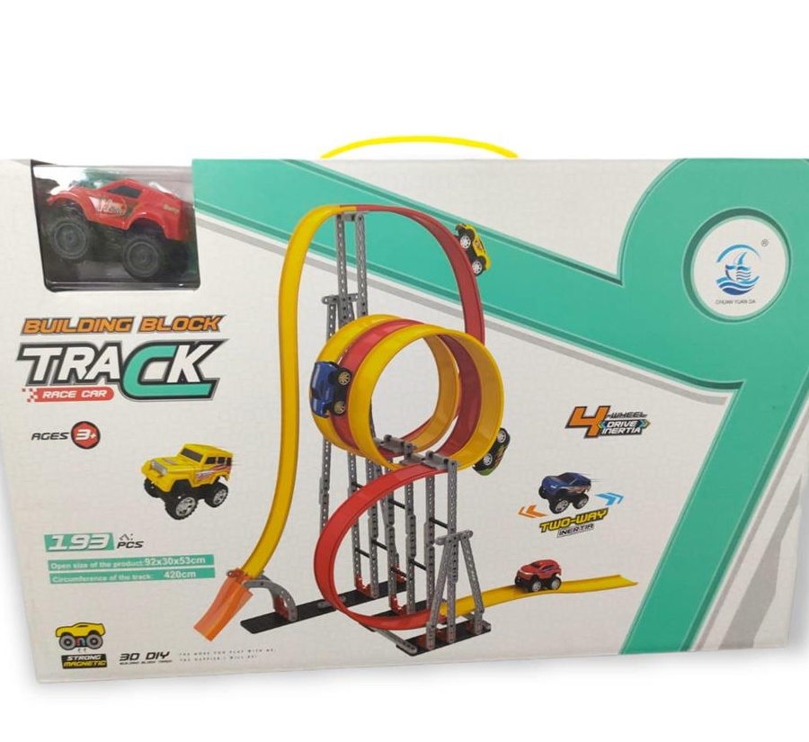 Jucarie magnetica pista de curse cu masinute