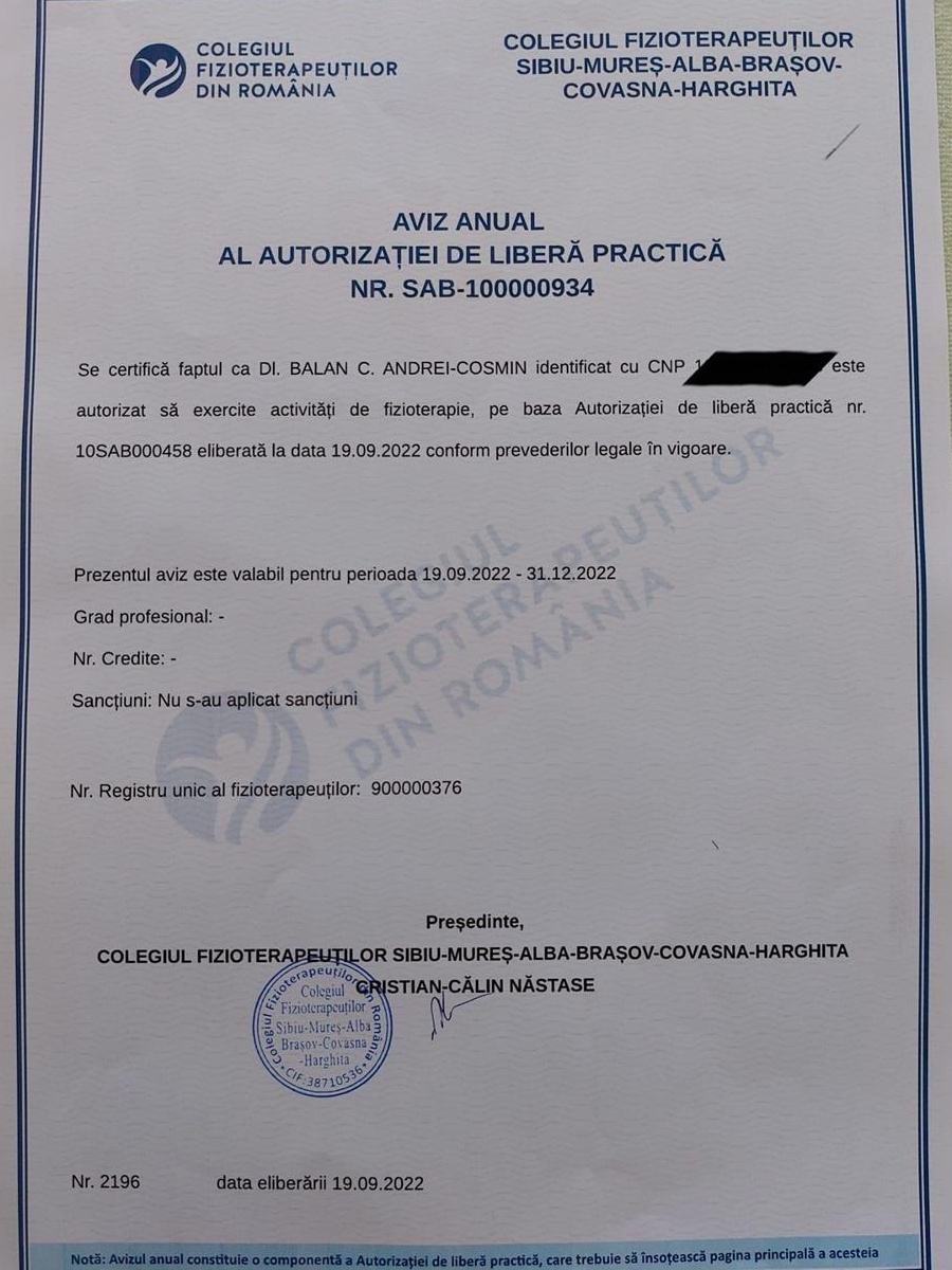 kinetoterapie la domiciliu - kinetoterapeut licențiat