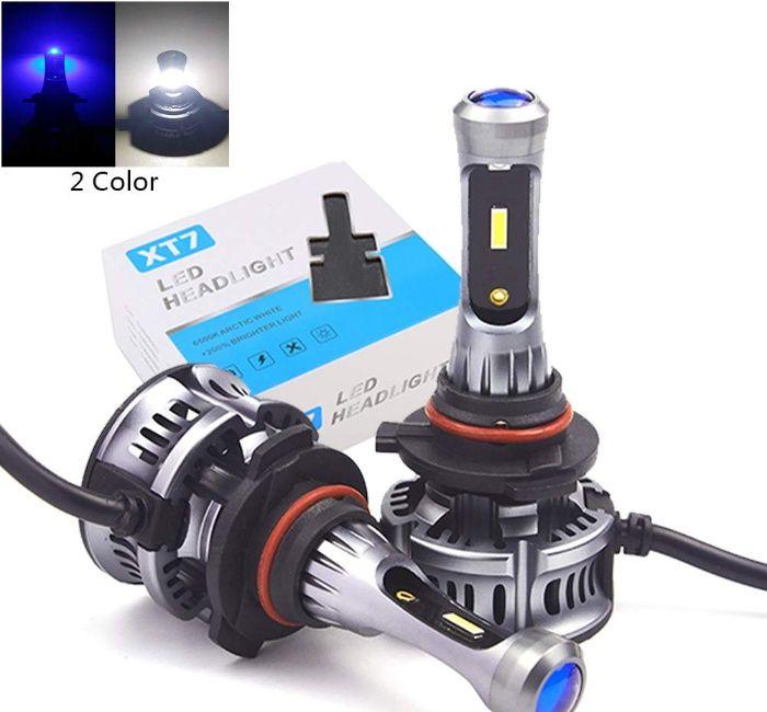 Kit becuri led XT7 cu lumina de zi violet H7 H8 H9 H11 HB3 HB4