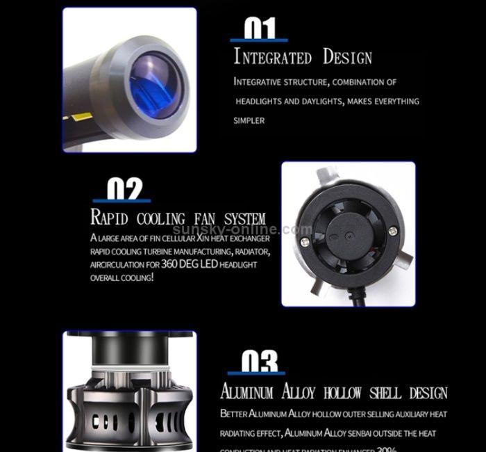 Kit becuri led XT7 cu lumina de zi violet H7 H8 H9 H11 HB3 HB4