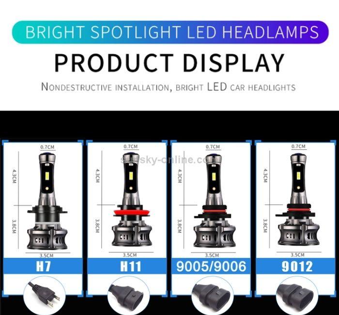 Kit becuri led XT7 cu lumina de zi violet H7 H8 H9 H11 HB3 HB4