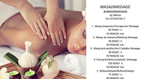 La domiciliu! Masaj terapeutic, relaxare, anticelulitic, reflexoterapie, energetic