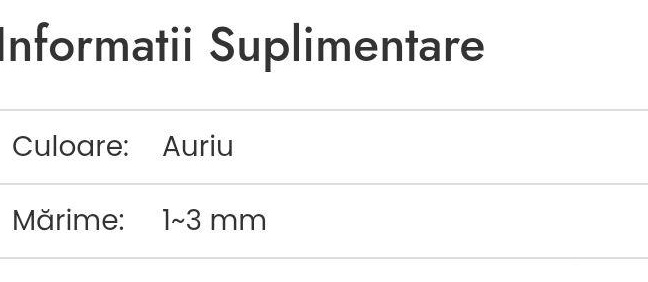 lanț auriu marime 1-3mm