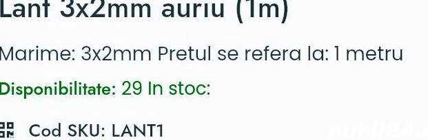 lanț auriu marime 1-3mm