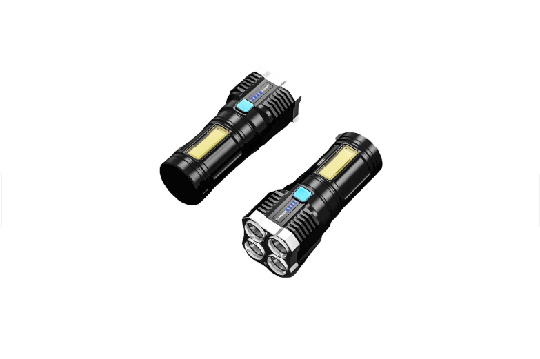Lanterna cu 4 LED-uri - Lumina puternica reincarcabila prin USB