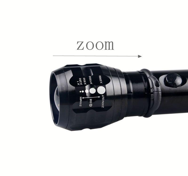 Lanterna lunga MRG M-D2038A, Metal, Cu lupa si zoom, Negru C422