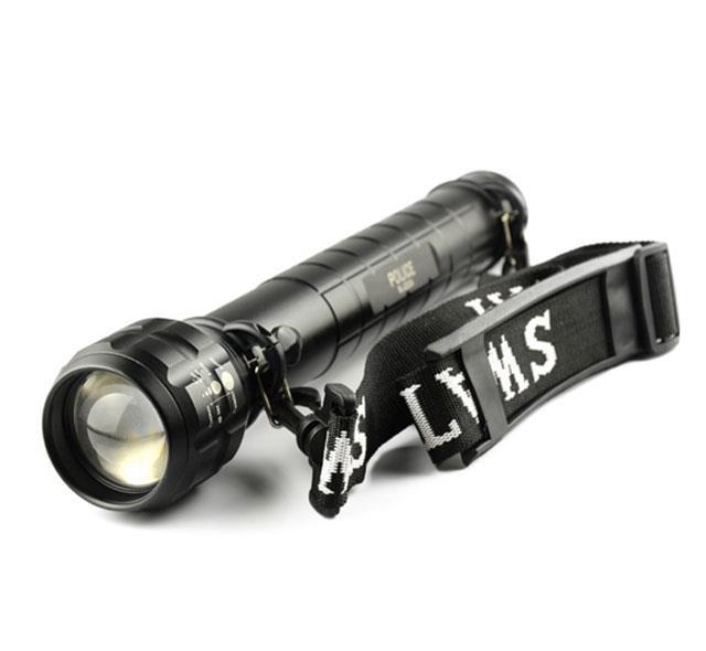 Lanterna lunga MRG M-D2038A, Metal, Cu lupa si zoom, Negru C422