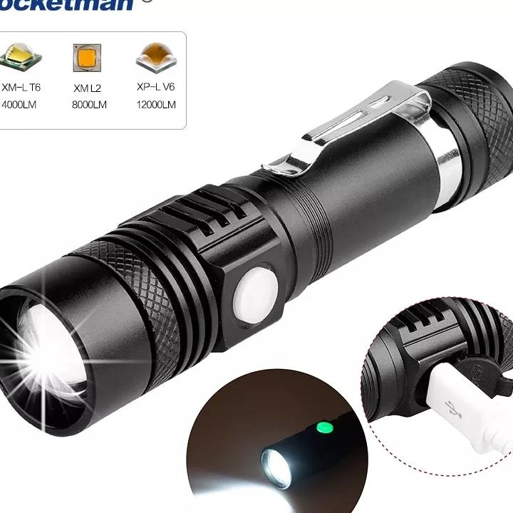 Lanterna puternica CREE 2000 LM reincarcabila USB