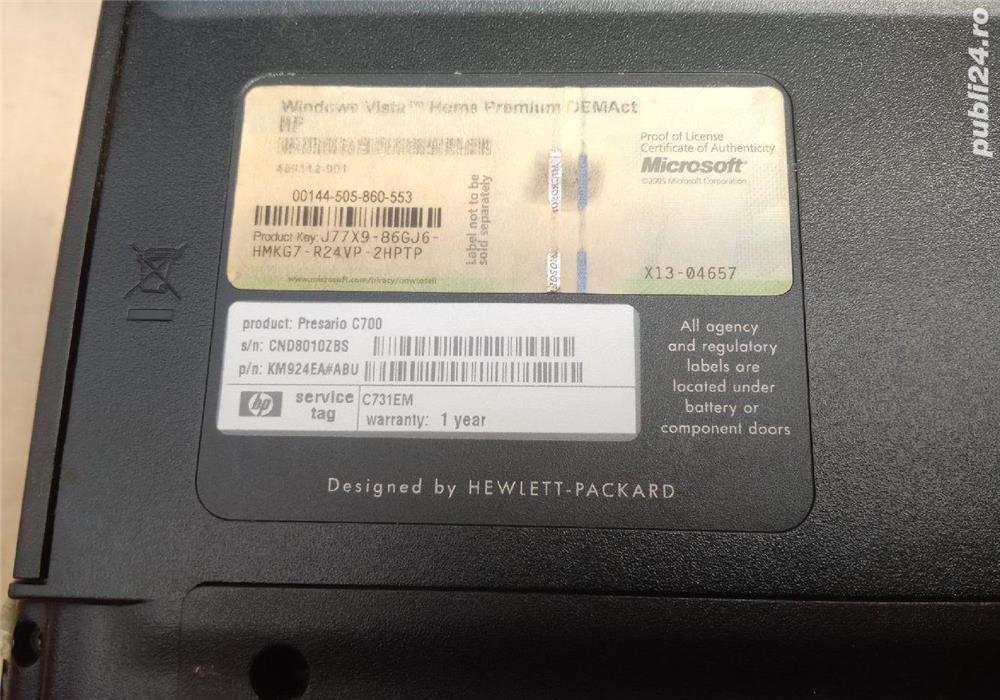 Laptop HP Compaq Presario C700