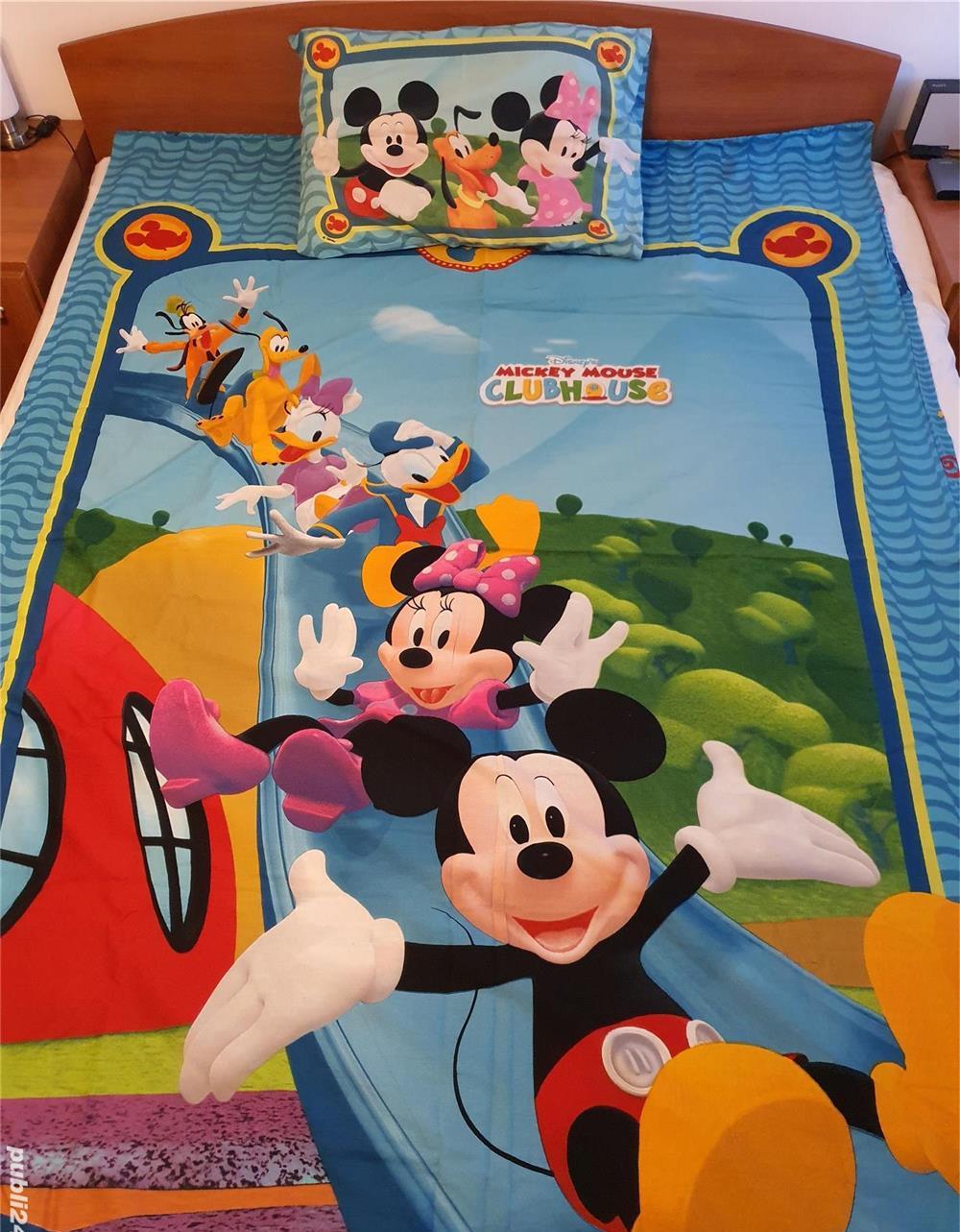 Lenjerie pat Cars, Mickey Mouse, Minnie