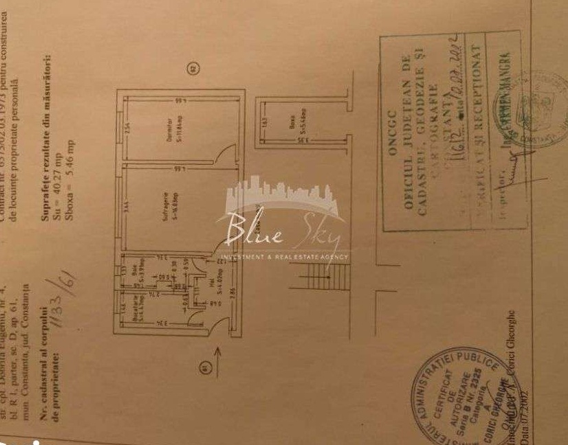 Liceul Calinescu -Apartament 2 camere parter