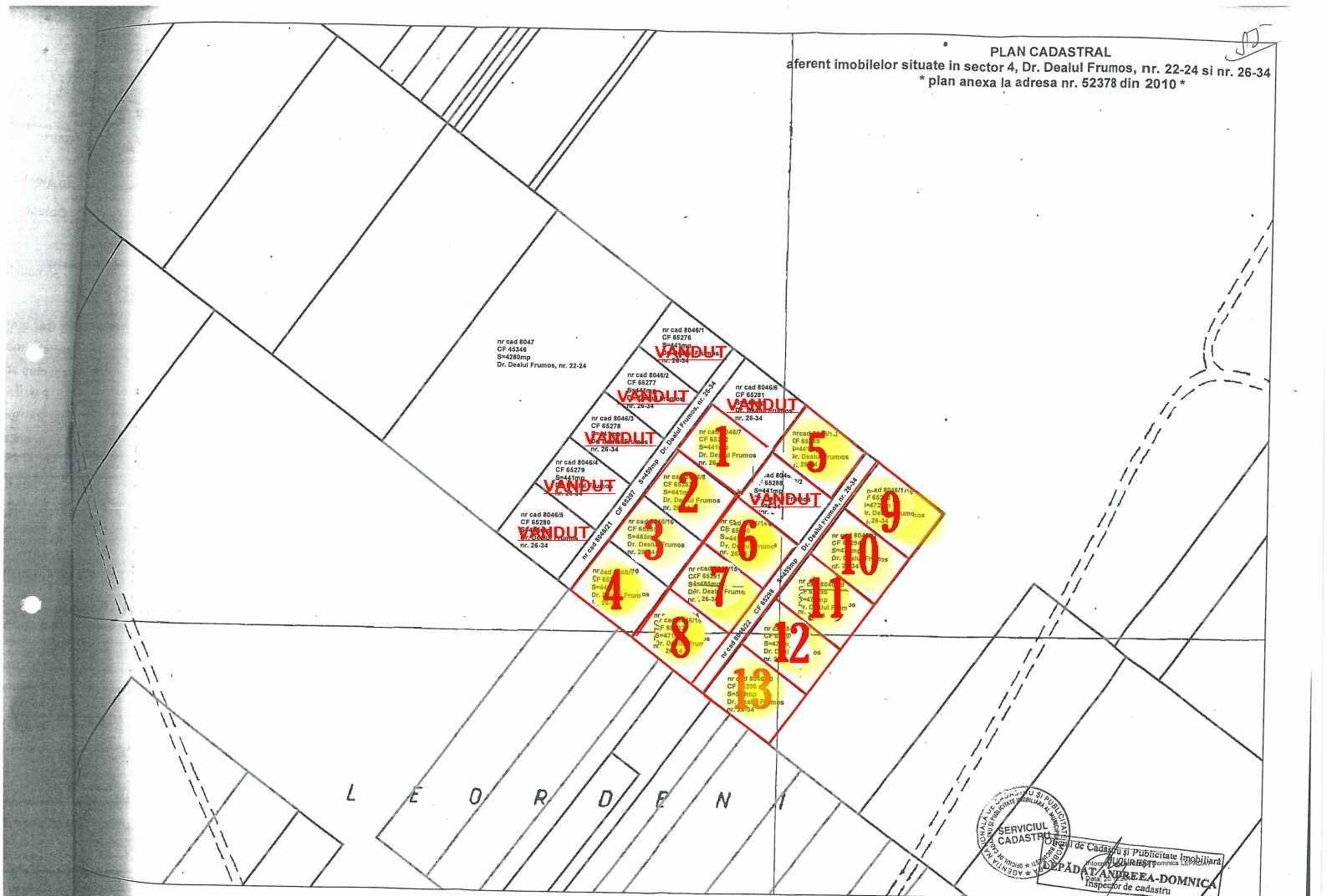 Loturi 441 mp,50 euro/mp,direct proprietar Metro Berceni,Dealul Frumos