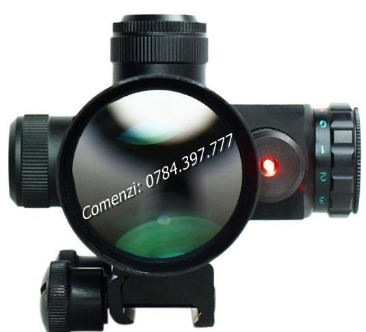Luneta cu lumina laser 2,5 10X40 pusca vanatoare arma aer comprimat pistol airsoft arbaleta spionaj