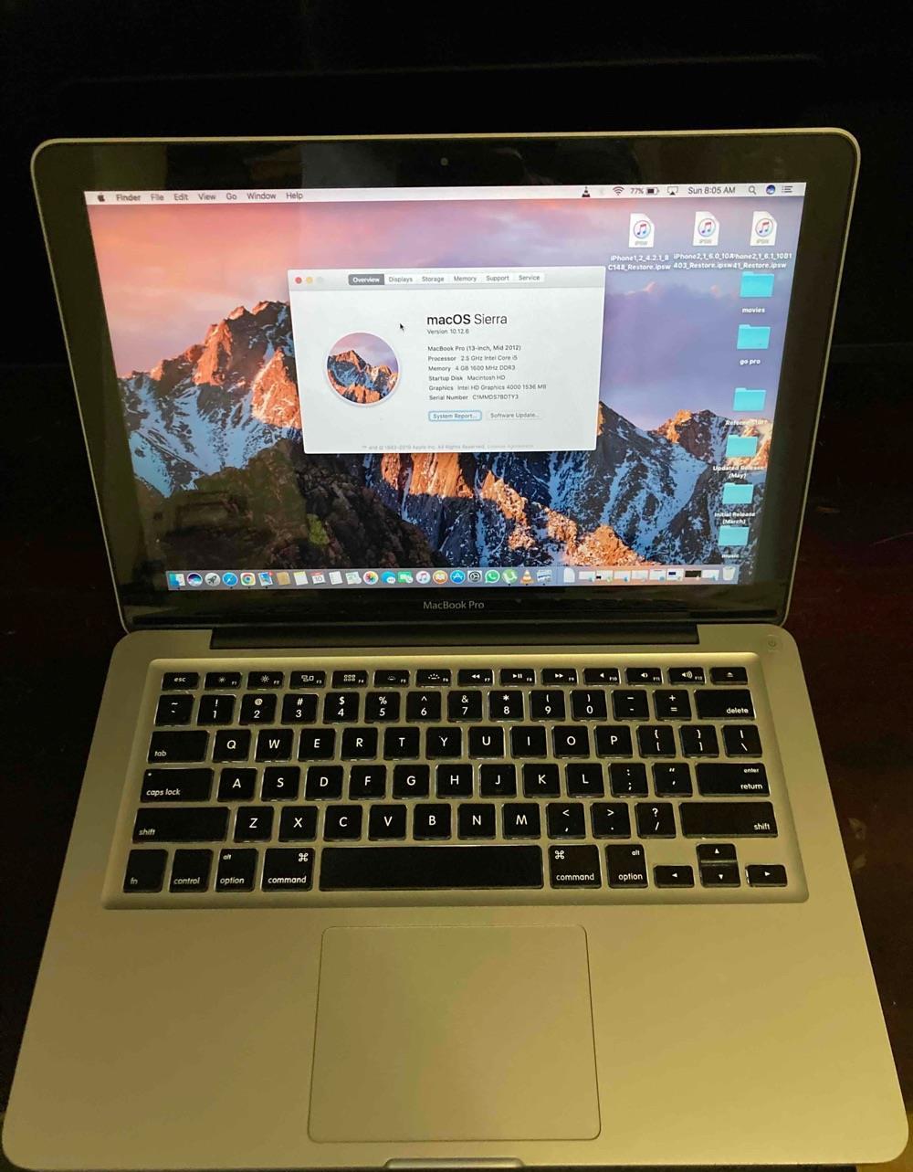 MacBook Pro 13  MID 2012, Procesor Intel Core i5 2,5GHZ, 4GB DDr3, HDD 500GB, Video Intel HD 4000
